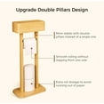 thumbnail image 4 of 4-in-1 Toilet Paper Holder Stand with Storage Shelf Box, 360° Rotating Bamboo Free Standing Toilet Tissue Roll, Toilet Wipes Dispenser Organizer Desktop for Bathroom Decor (Patented), 4 of 7
