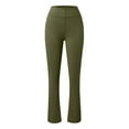 thumbnail image 4 of SELONE Green Flare Leggings Plus Size Tall High Waist Workout Pants Full Length Curvy Casual Long Flare Workout Pants for Work out Pull on Solid Soft Yoga Lightweight Comfy XL Breathable Gym Clothes, 4 of 5