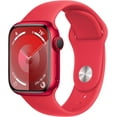 thumbnail image 1 of Restored Apple Watch Series 9 With Blood Oxygen. GPS + Cellular 41mm (Product) Red Aluminum Case with (Product) Red Sport Band - M/L. (Refurbished), 1 of 5