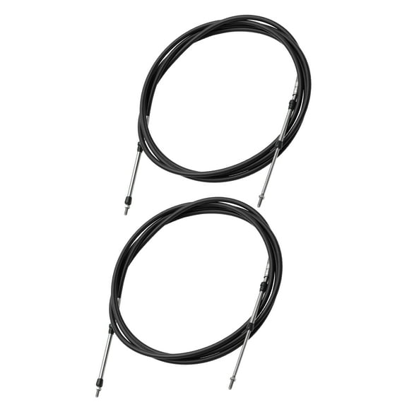 2pcs 11ft 3.4 Meter 134inch Marine Throttle Shift Remote Control Box Cable for Outboard Engine Boat Black