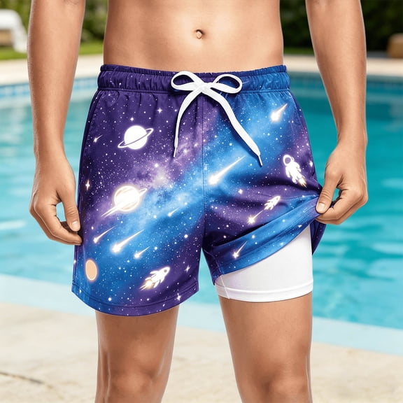 Boys Girls 4th Of July Ice Print Swim Trunks Kids Beach Shorts Patriotic Summer Pool Wear Soft UPF 50 Sun Colorful Toddler Youth HolidayPurple13-14 Years