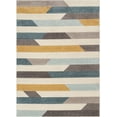 thumbnail image 2 of Well Woven Sammi Blue Gold Modern Geometric Striped Beveled Area Rug 5x7 (5'3" x 7'3"), 2 of 8