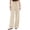 07#Khaki, variant on Linen Pants Women Wide Leg Palazzo Pants Elastic High Waisted Summer Beach Clothes Casual Lounge Trousers with Pockets Camel M