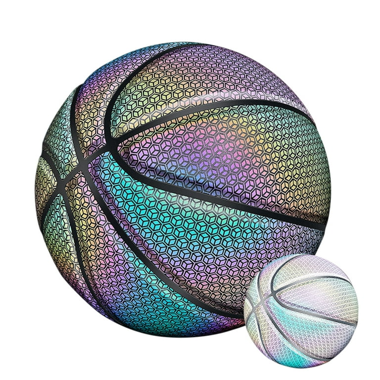 FitBest Holographic Reflective Luminous Fluorescent Colorful Basketball 