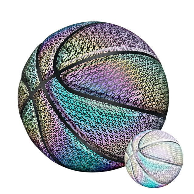 Glowingbasketball, Taille 7 Ballon de Basket Holographique Réfléchissant dans le Noir Performance de Premier Ordre