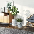 thumbnail image 2 of Bantu Modern Metal White Planters (Set of 2), 2 of 5