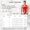 thumbnail image 5 of YONGHS Mens Faux Leather Leotard Latex Catsuit Sleeveless One-Piece Bodysuit Swimwear Black 4XL, 5 of 5