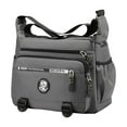 thumbnail image 1 of Bolso de hombro para hombre, bandolera, múltiples bolsillos, cierre de cremallera, bolso de viaje Gris, 1 of 9