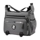 thumbnail image 1 of Bolso de hombro para hombre, bandolera, informal, con cremallera, múltiples bolsillos, bolso de mano Gris, 1 of 9