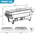 thumbnail image 2 of EVGTTI Chafing Dish Buffet Set, 8Qt 4 Pack Stainless Steel Rectangular Catering Warmer Set with Water Pan for Parties, Events, Wedding, Camping, Dinner, 2 of 7