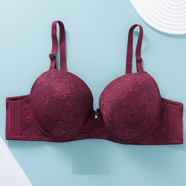 Weiqiqre Bras for Women Back Fat Smoothing Bra Lace Underwire Full Coverage Padded Bras with Support