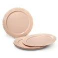 thumbnail image 4 of " OCCASIONS " 120 Plates Pack,(60 Guests) Vintage Wedding Party Disposable Plastic Plates Set -60x10.25'' Dinner+ 60x7.5'' Salad/Dessert Plate (Portofino Blush / Antique Rose), 4 of 8