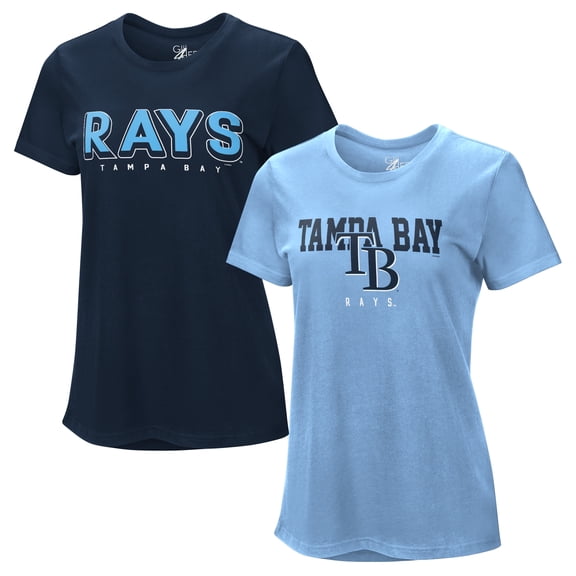 Women's G-III 4Her by Carl Banks  Navy/Light Blue Tampa Bay Rays Two T-Shirt Combo Pack