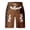 Brown, variant on IWRICH Men's Graphic Printed Retro Shorts Elastic Waist Drawstring Short Pants Casual Fashion Plus Size Pants with Pockets XL