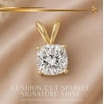 thumbnail image 4 of 14K Solid Yellow Gold Lab Grown Moissanite Cushion Cut Solitaire Pendant | Double Loop Bail | 5x5 mm 0.50 CTW | Pendant Only | Fine Jewelry Luxury Gift, Birthday, Anniversary, Mothers Day, 4 of 7