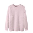 thumbnail image 2 of fartey Mens Sherpa Sweater Crew Neck Solid Fleece Top Long Sleeve Casual Fall and Winter Warm Pullover Sweater, 2 of 6