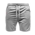 thumbnail image 3 of JTieacloth Cotton Drawstring Cargo Shorts Men's Solid Color Casual Sports Shorts 5 Inches Loose Beach Shorts Plus Size Drawstring Shorts,Gray, 3 of 3