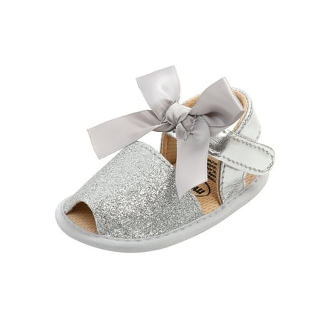 

Saving Clearance! Kukoosong Toddler Sandals Shoes Baby Girls Sandals Cute Fashion Cotton Sequins Bow Non-Slip Soft Bottom Sandals Headdress Set Silver 6-12 Months