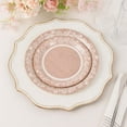 thumbnail image 2 of Efavormart 25 Pack Natural Burlap Print Paper Appetizer Dessert Plates with Floral Lace Rim, Round Rustic Disposable Salad Plates - 7", 2 of 10