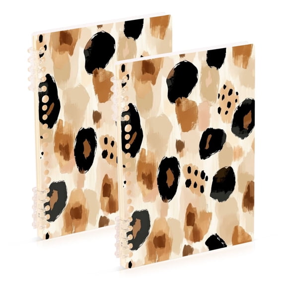 Wirebound Notebook Hardcover Spiral Notebooks Cute Leopard Print Pattern, 60 Pages, 80 GSM, 5.7 x 8.3in