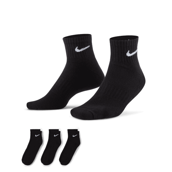 Men's Nike 3-pack Everyday Cushion Ankle Training Socks Color: Black Size: 8-12