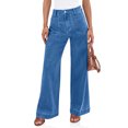 thumbnail image 2 of Wutalume High Waisted Jeans for Women Vintage Style Straight Leg, Retro Wash Denim Pants for Timeless Everyday Comfort,Sky Blue S, 2 of 7