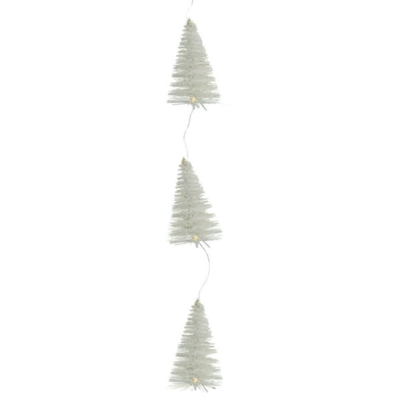 Northlight LED Lighted Battery Operated Mini Sisal Tree Christmas Garland - 6.5' - Warm White