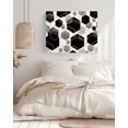 thumbnail image 3 of Black Grey Wall Art for Living Room,Canvas Picture Wall Decor for Bathroom Bedroom,Geometric Gold White Hexagon Modern Painting Artwork for Office Kitchen Hallway Dining Room Home Decorations 20"x24", 3 of 8