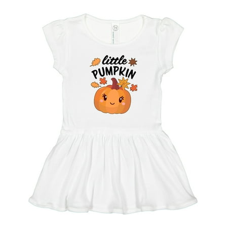 

Inktastic Cute Little Pumpkin with Fall Leaves Gift Toddler Girl Dress