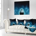thumbnail image 2 of Designart Moon In the Front of Galaxies - Landscape Printed Throw Pillow - 18x18, 2 of 4