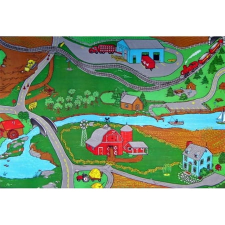 Custom Printed Rugs Farm 3 ft. x 5 ft. Drive The Roads and See The Sights Rug