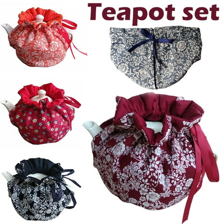 

Dreafly Vintage Floral Teapots Dust Cover Tea Cosy Kettle Cover Insulation and Keep Warm For Home New 7