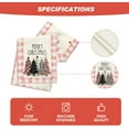 thumbnail image 4 of Watercolor Pink Buffalo Plaid Christmas Trees Merry Xmas Table Runner, Seasonal Winter Holiday Kitchen Dining Table Decoration for Indoor Outdoor Home Party Decor 13 x 48 Inch, 4 of 5