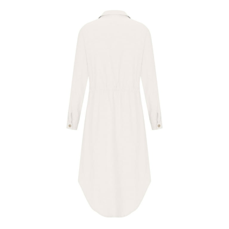 Zpanxa Summer Dresses for Women Solid Color Single Breasted Zpanxa Summer Dresses for Women Solid Color Single Breasted