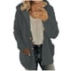 thumbnail image 2 of Chaqueta Wancir para mujer, de franela con forro de sherpa, abrigo cálido de gran tamaño con capucha y botones de polar, 2 of 6
