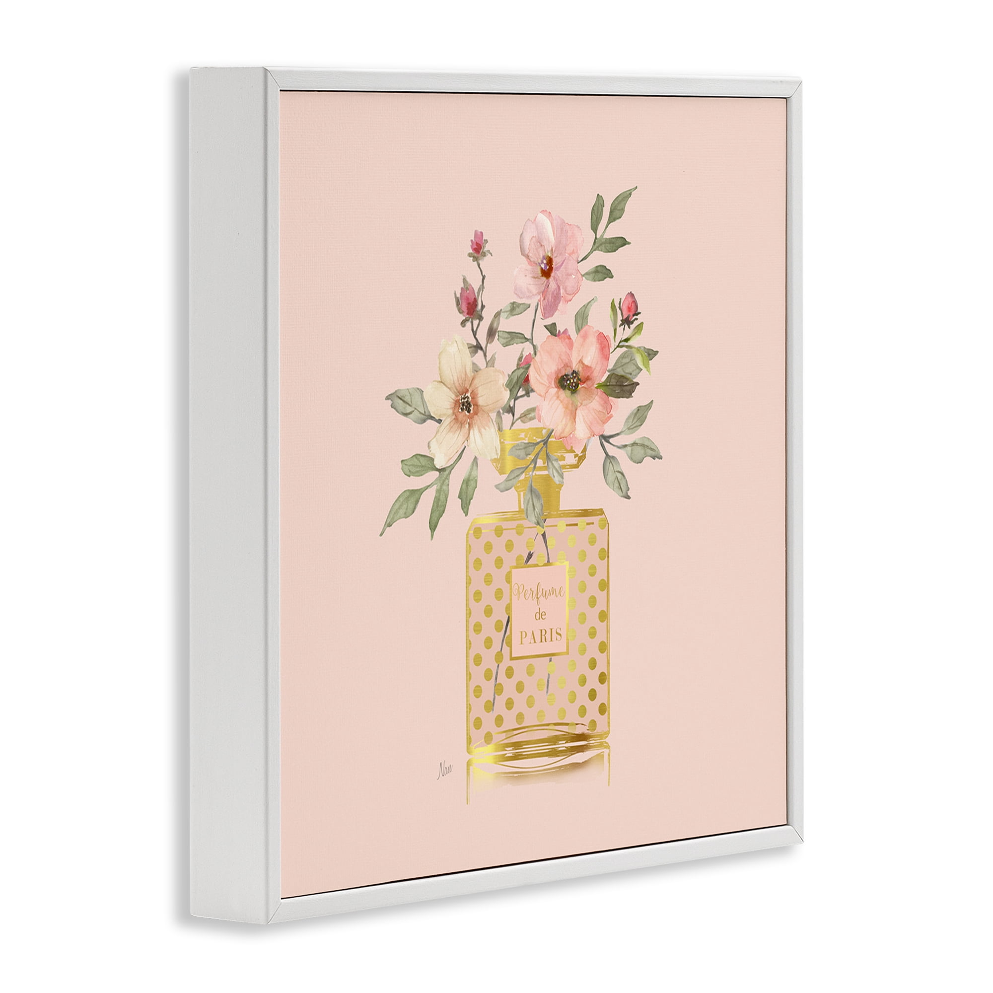 Stupell Industries Glam Perfume Bouquet Botanical & Floral Painting White Framed Art Print Wall Art, 12 x 12