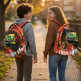 thumbnail image 3 of CHAQLIN Sports Car Graffiti Print Breathable Backpack with Large Capacity Lightweight School Bag, Front Pocket 17 Inch Elementary Bookbag for Elementary School Travel, 3 of 9