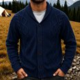 thumbnail image 3 of Lovzfmll Cardigan for Men, Shawl Collar Cable Knit Button Front, Casual Long Sleeve Sweater for Men, L, 3 of 6