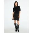 thumbnail image 2 of Scoop Women's Twill Ponte Knit Mini Skirt with Faux Flap Pockets, Sizes 0-20, 2 of 5