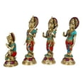 thumbnail image 3 of Brass World Brass Ram Darbar Multicolor Gemastone Handwork Statue Shree Ram Ji Sita Laxman Hanuman Home Décor Puja Bhagwan Idol Murti for Mandir Temple 12 Inches, 3 of 4