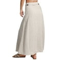 thumbnail image 2 of Amazhiyu Women's 100% Linen A-line Maxi Skirt with Matching Belt Summer Casual, 2 of 7