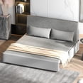 thumbnail image 7 of MUZZ Twin Size Pull Out Sofa Bed,Convertible Sleeper Couch Bed w/Matress for Living Room,Light Grey, 7 of 7