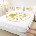 thumbnail image 3 of Homewish Moon Sun 4pcs Bed Sheets for Teens Adults Female Men,Bohemian Theme King Sheets,Exotic Style Super Cozy Sheet Set,Ultra Soft Home Decor, 3 of 7
