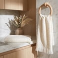 thumbnail image 4 of REGALWOVEN Jacquard Pattern Boho Decorative Hand Towels, 2 Pack Cotton Turkish Absorbent Soft Bathroom Towel Set Beige 13" x 29", 4 of 7