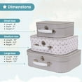thumbnail image 3 of Jewelkeeper Paperboard Suitcases, Set of 3 Vintage Decorative Storage Box, Luggage Decor Storage, Vintage Decor for Birthday, Weddings, Grey Stars Design, 3 of 6