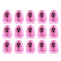 15 Pcs Glow in The Dark Ghost Figures | Mini Halloween Party Favors Set | Resin Ornaments | Cute Ghost Decorations | Bulk Halloween Toy Figurines(Hot Pink)