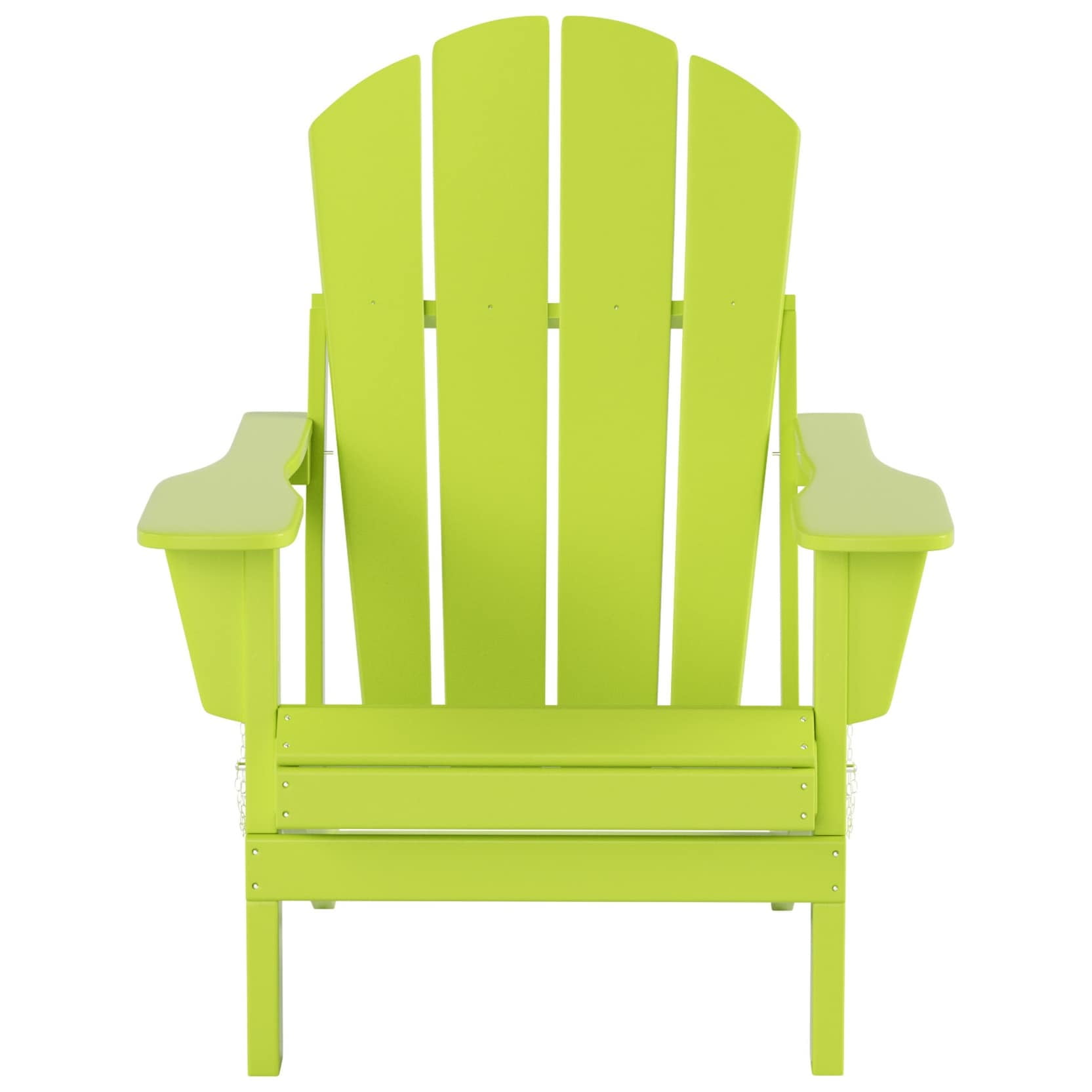Polytrends  Laguna Hdpe All Weather Outdoor Patio Foldable Adirondack Chair With Side Table (2-Piece Set) Lime