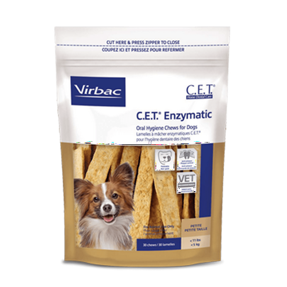 Virbac C.E.T. Enzymatic Oral Hygiene Chews for Small Dogs, 30 Chews
