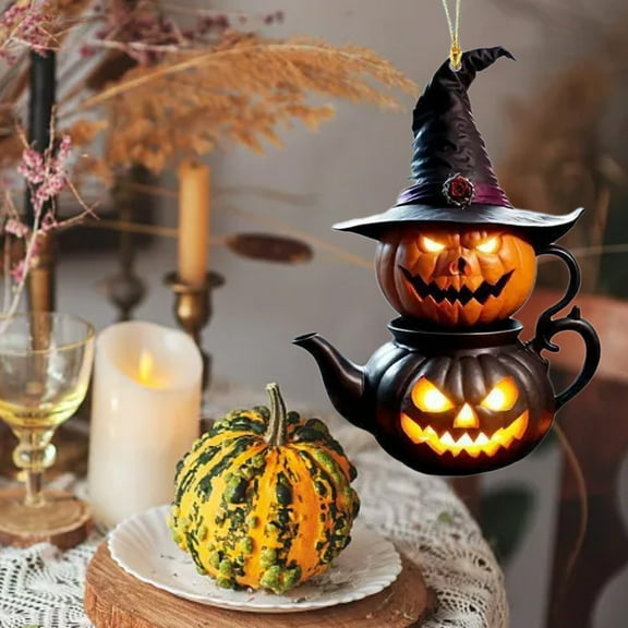 SDJMa Halloween Pumpkin Ornament, Pumpkin Witch Tree Hanging Decoration for Halloween Party Favors Supplies Home Decor