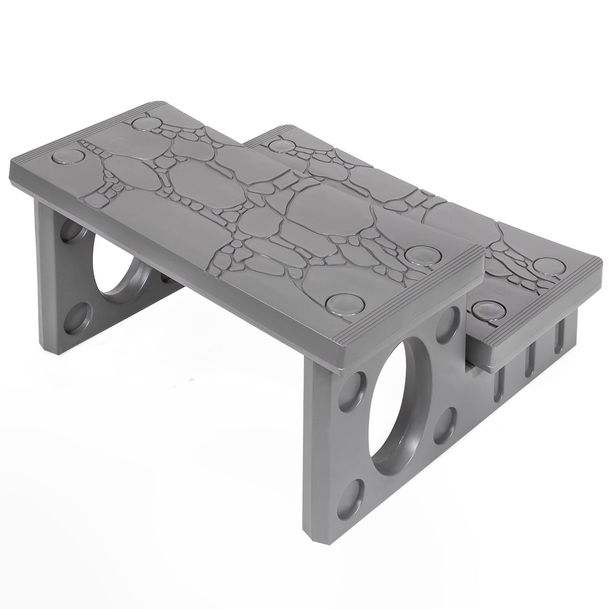 XtremepowerUS Spa and Hot Tub Step, Universal Camper Step, Anti-Slip, Hot Tub Step Gray